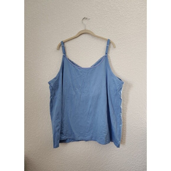 Ulla Popken Womens Plus 28/30 blue Cami Tank Top  Sleeveless - Picture 3 of 5